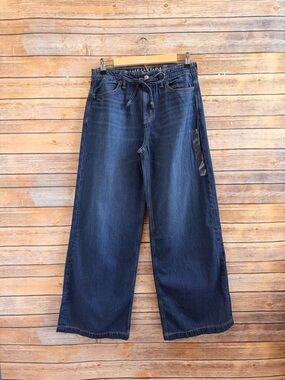 American Eagle Jeans Size 0 Dreamy Drape Ultra Wide Leg Low Rise Strigid NWT